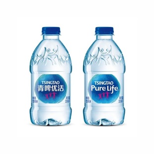 【张艺兴代言】青啤优活饮用水330ml*24整箱小瓶纯净水非矿泉水