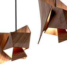 北欧设计师餐厅吊灯木质几何造型高级感餐桌灯