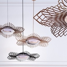 现代简约铁艺餐厅吊灯设计师轻奢几何造型创意个性灯具