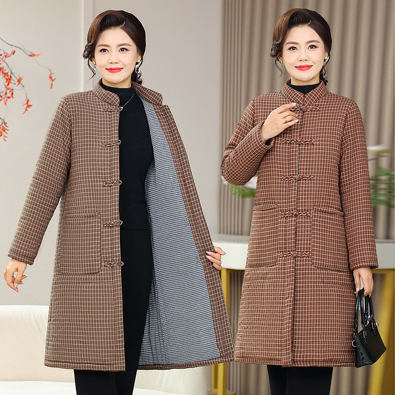 中老年棉衣女春秋冬加绒加厚外套