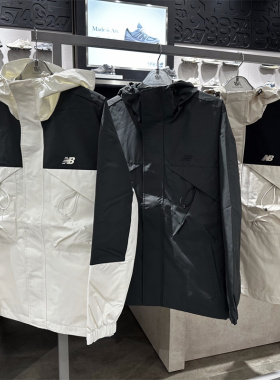 NEW BALANCE/NB男款工装拼色夹克连帽防风保暖运动服外套AMJ43302