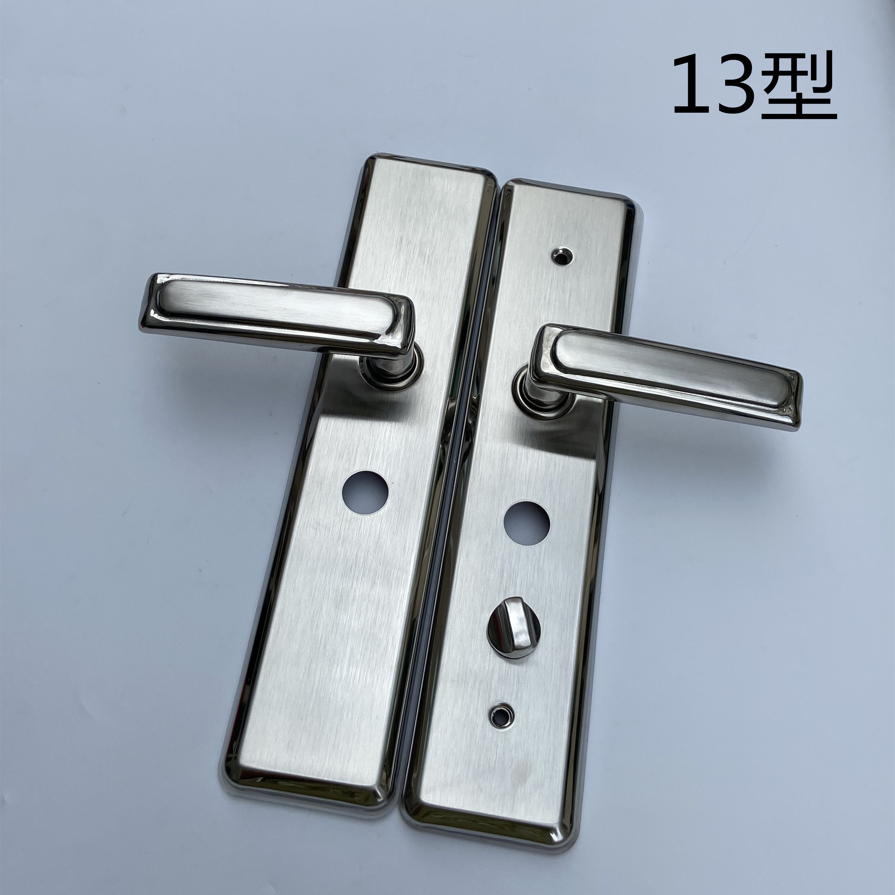 13型圆孔不锈钢防盗门把手 盼盼美心防盗门异形通用型拉手圆型孔