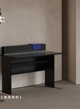 挑时新品|莫里斯实木书桌书房收纳置物复古风家用轻奢办公桌黑色