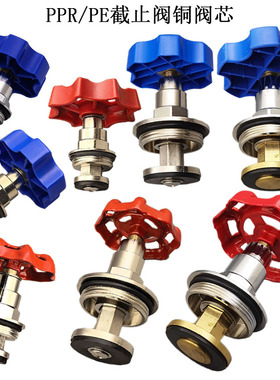 包邮PPR截止阀阀芯202532 升降式PE卡簧铜杆铜芯PPR水阀水管配件