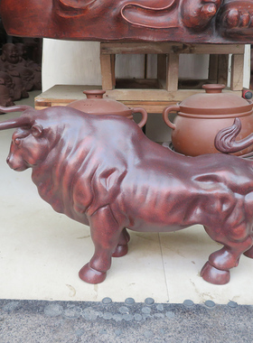 宜兴紫砂水牛抽调大号风水家用