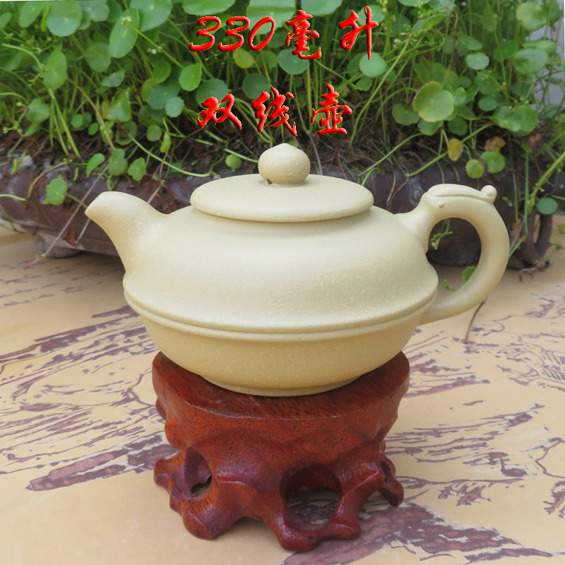 老壶宜兴紫砂茶壶名家石招娣正品手工原矿段泥双线壶 330毫升包邮