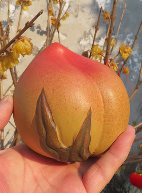 紫砂名家手工寿桃仙桃祝寿礼物