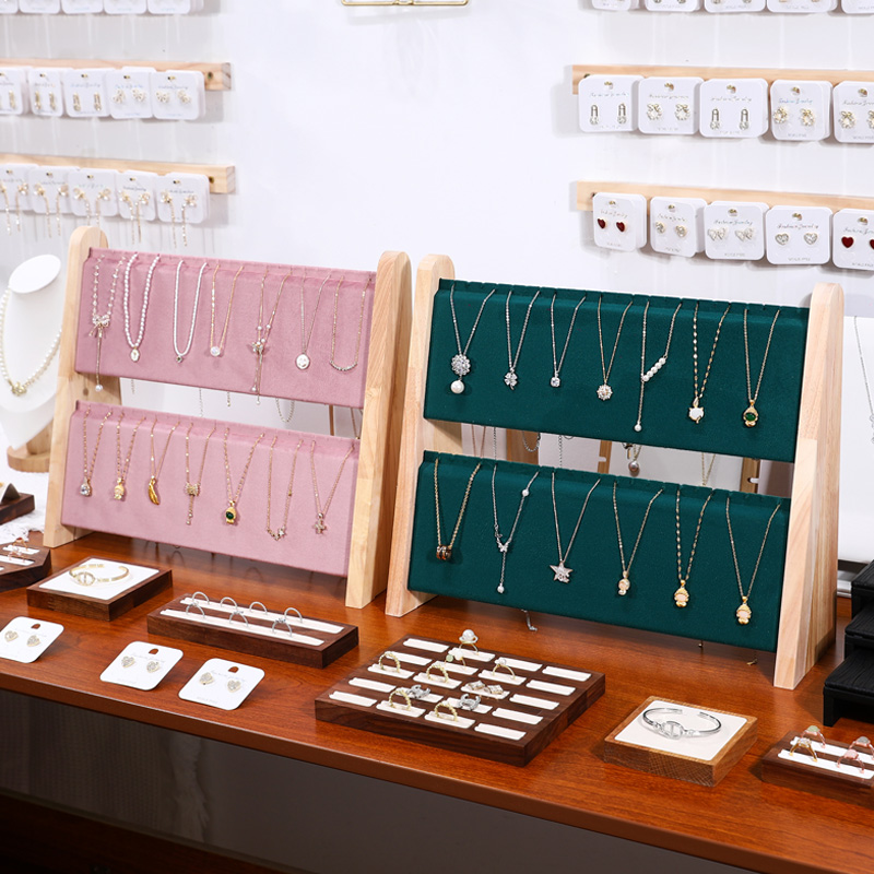 多维斜面双排项链吊坠手链展示架