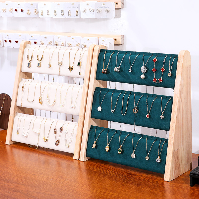 加大号斜角吊坠展示架三层项链架