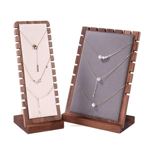 胡桃木项链展示架立式牌吊坠挂架手链头绳发绳收纳架首饰展示道具