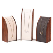 黑胡桃木弧形吊坠展示架三件套项链架柜台珠宝饰品展示道具直播