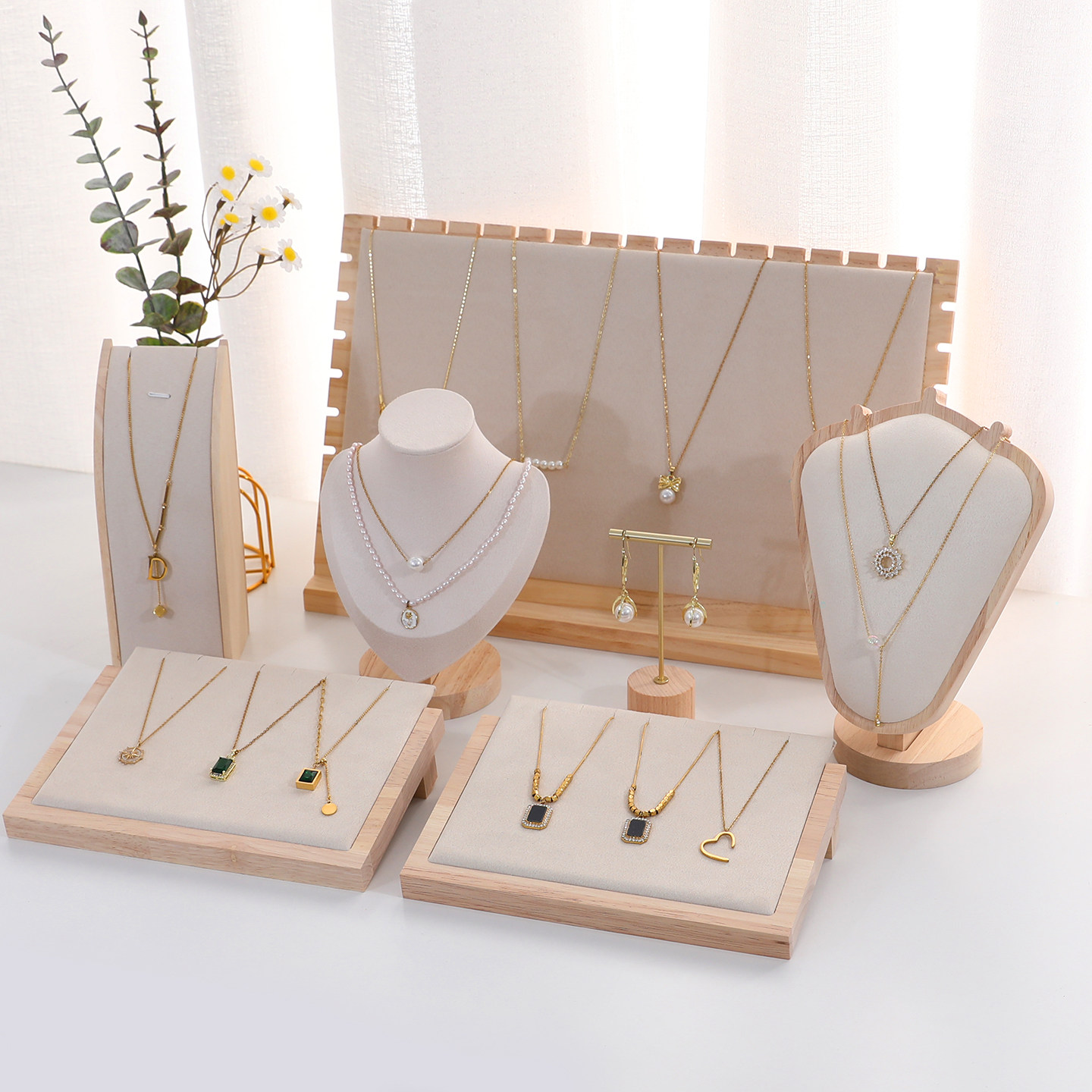 原木项链展示架人像模特吊坠陈列