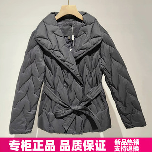 翻领羽绒服外套 百搭系带轻薄款 紫萱雅MBY25D166锦彧2025冬季 时尚