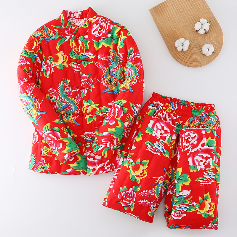 成人纯手工大花布纯棉花棉衣棉服棉袄棉裤套装加厚修身保暖冬外套