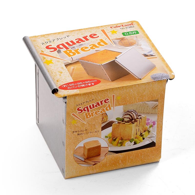 日本制CakeLand日式0.5斤吐司盒正方形面包盒 镀铝钢 烘焙模具QC