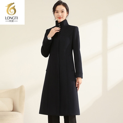 职业毛呢外套女冬季新款加厚保暖置业顾问呢子大衣酒店前台工作服