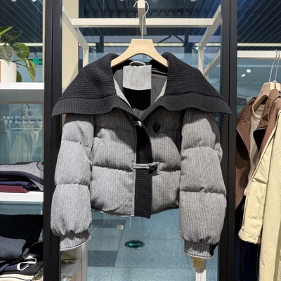 洋气保暖90白鸭绒短款羽绒服2025冬装设计感大翻领小个子厚款外套