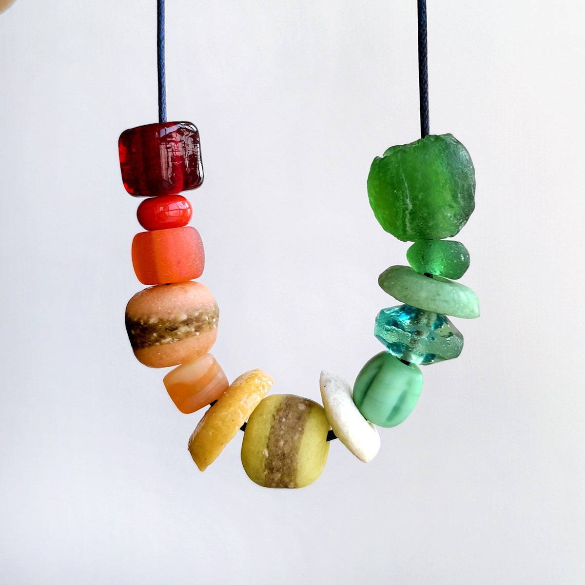 花糖｜进口非洲彩绘管珠圆珠碎碎冰diy隔珠饰品手作项链混合散珠1