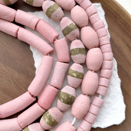 粉色系｜西亚手工小众琉璃散珠饰品珠子管珠小隔珠汉堡珠DIY配珠