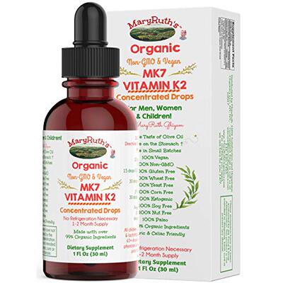 Organic Vitamin K2 (MK7) Liquid Drops by MaryRuth's Non-GMO