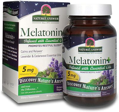 美国代购Nature's Answer Melatonin+, 60 Count Capsules Promot