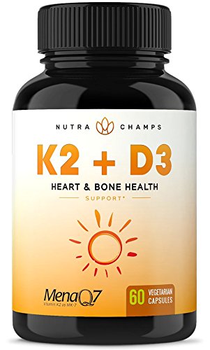 Vitamin K2 MK7 with D3 Supplement for Strong Bones & Healthy