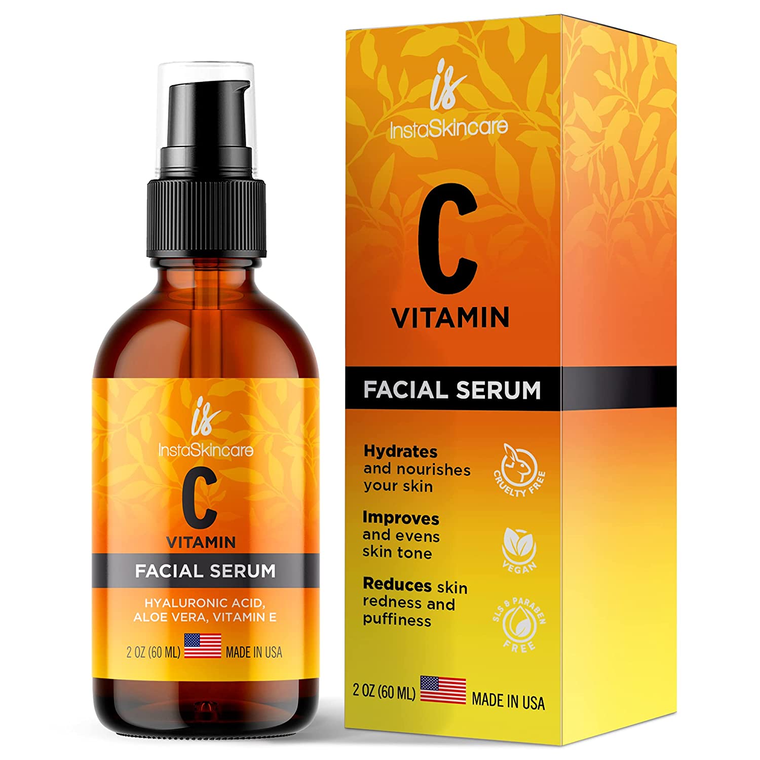 美国代购Vitamin C Serum for Face with Hyaluronic Acid
