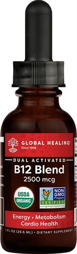 美国代购Global Healing Center VeganSafe B-12, 1 Fl Oz