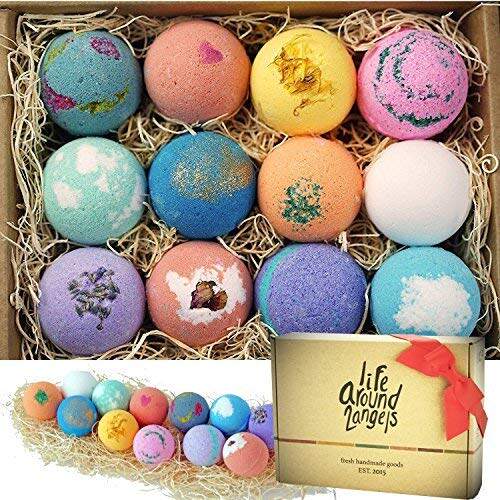 LifeAround2Angels Bath Bombs Gift Set 12 USA made Fizzies, S
