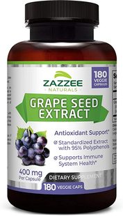 美国代购Zazzee Grape Seed Extract 20,000 mg Strength, 180 Ve