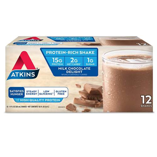 Atkins Gluten Free Protein-Rich Shake, Milk Chocolate Deligh