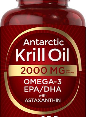 美国代购Antarctic Krill Oil 2000 mg 120 Softgels | Omega-3