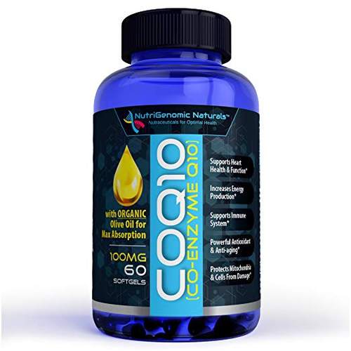 CoQ10, Co-Enzyme Q10, Highest Absorption with Organic Olive