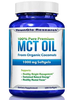 MCT Oil Capsules 100% from Organic Coconuts - 1000 mg 180 So