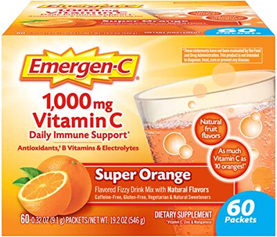 Emergen-C Vitamin C 1000mg Powder (60 Count, Super Orange Fl