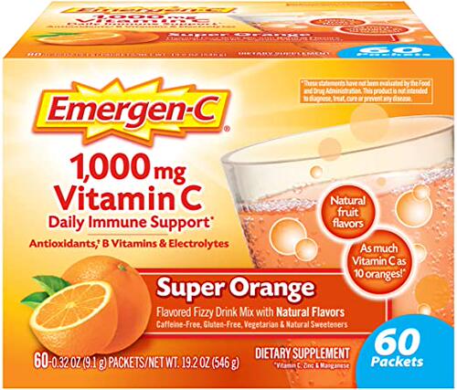 Emergen-C Vitamin C 1000mg Powder (60 Count, Super Orange Fl
