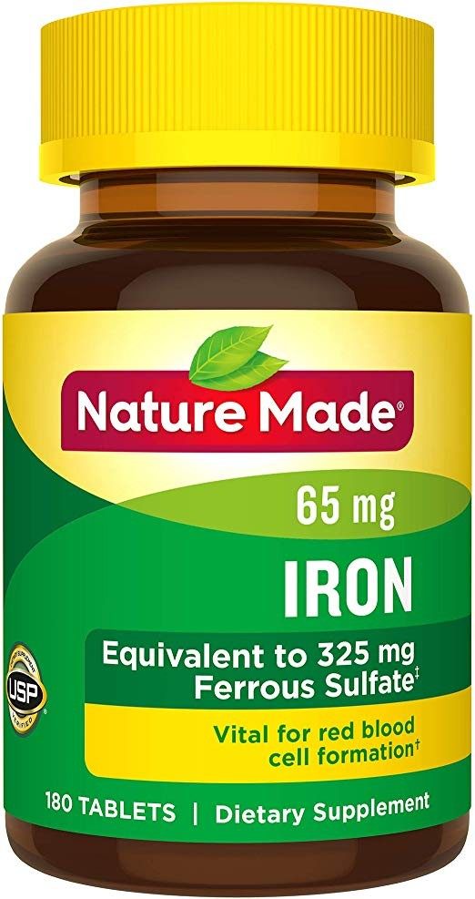 美国代购Nature Made Iron 65 mg (from Ferrous Sulfate) Tablet