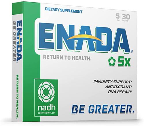 美国代购ENADA 5x NADH Supplement Enteric Coated with boost