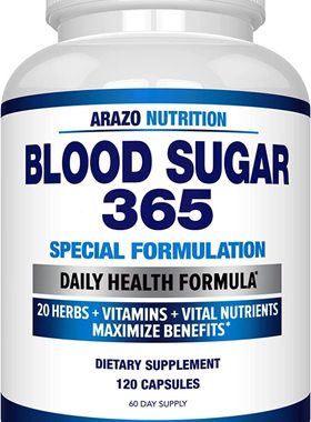 美国代购Arazo Nutrition Blood Sugar 365 Supplement - 120 Her
