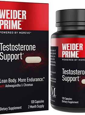 美国代购Weider Prime Testosterone Supplement for Men, Health