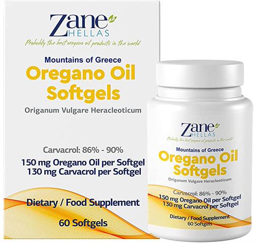 Zane Hellas Oregano Oil 60 Softgels. The Highest Concentrati