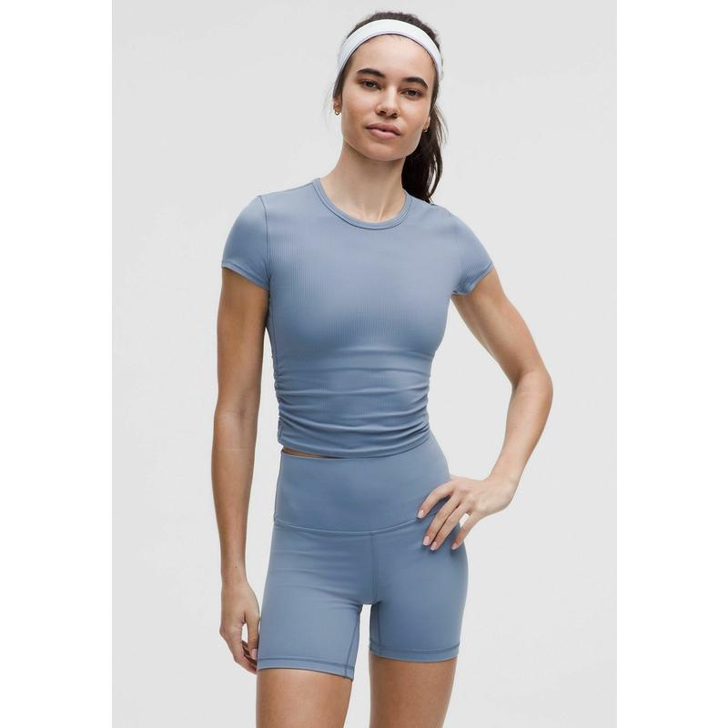 lululemon/露露乐蒙女运动T恤弹力针织短袖训练健身休闲透气