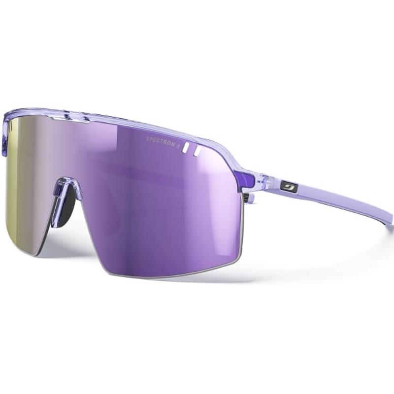 代购JULBO女士太阳镜防雾偏光抗冲击高透光紫色镜片透明框架轻量