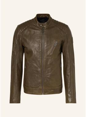 代购belstaff男士真皮夹克直筒设计立领拉链外套时尚休闲风格