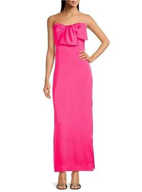 代购Lilly Pulitzer女士长裙显瘦修身缎面抹胸宴会度假礼服爆款