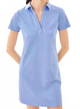 代购Lilly Pulitzer女士连衣裙防晒修身棉感透气夏季通勤短裙