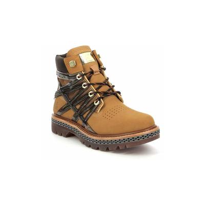 代购CATERPILLAR男士工装靴耐磨防滑透气轻便系带圆头粗跟