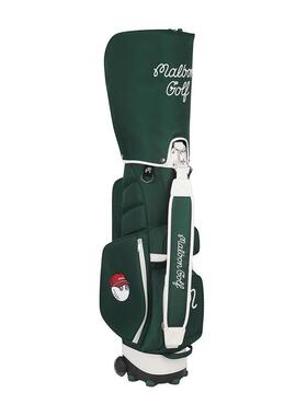 海外代购MALBON GOLF男女高尔夫球包拉杆式多口袋收纳轻便绿色