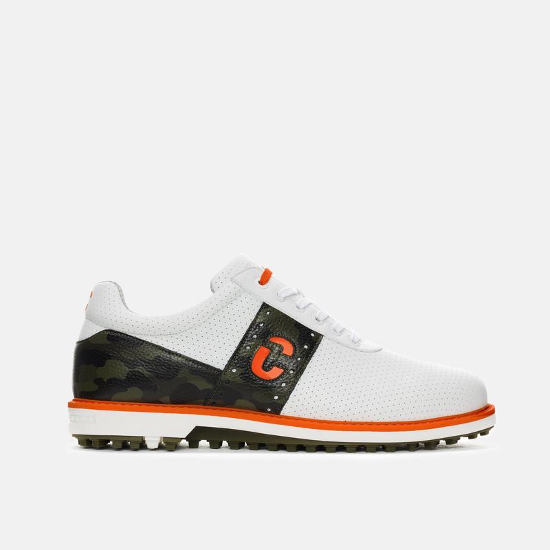 Duca del Cosma高尔夫鞋男防水舒适可拆卸鞋垫记忆泡沫白色迷彩