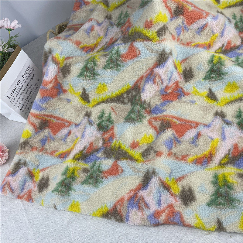 仿羊羔绒布料柔软暖喝外套马甲